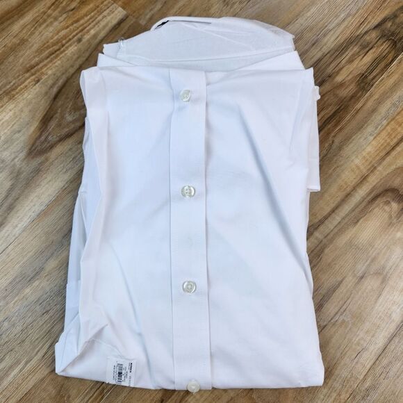 🩵NWT Croft & Barrow White Easy Care Slim Fit Buttoned Shirt Neck 16.5 - Picture 4 of 8